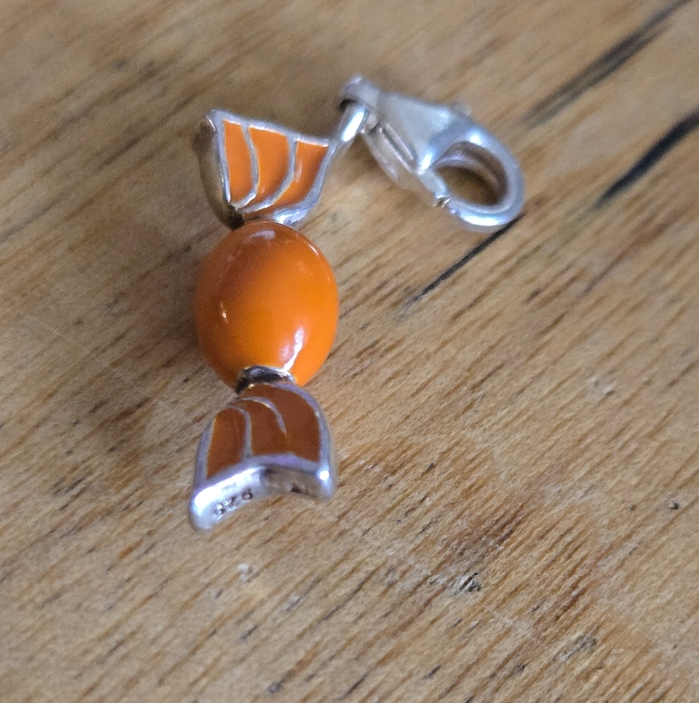 Rare Vintage Thomas Sabo Sterling Silver Orange Enamel Bon Bon Candy Charm - Picture 2 of 7